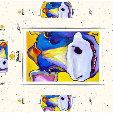 Colorful Cow Portrait 100 Puzzle Schachtel 3D Modell