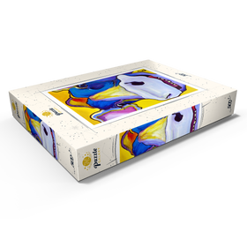 Alternative Darstellung des Puzzle-Motivs Buntes Kuhportrait – Puzzleteile: 500