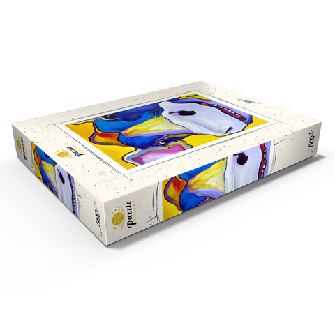 Colorful Cow Portrait 500 Puzzle Schachtel Ansicht1