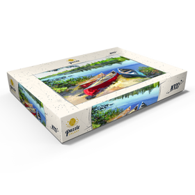 Darstellung des Puzzle Motivs Panoramakanus am See - Puzzleteile: 1000