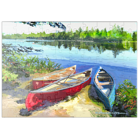 Darstellung des Puzzle Motivs Panoramakanus am See - Puzzleteile: 100