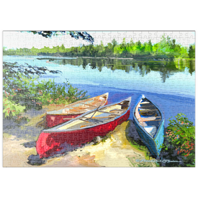 Darstellung des Puzzle Motivs Panoramakanus am See - Puzzleteile: 500