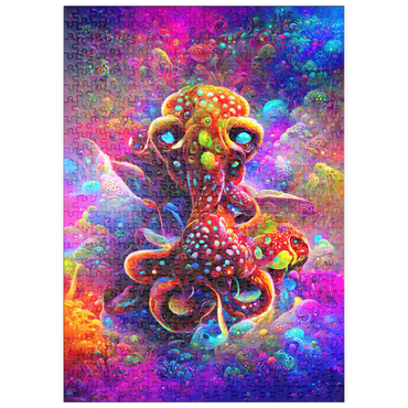 Darstellung des Puzzle Motivs puzzleplate Colorful Bioluminescent Underwater World 500 Puzzle