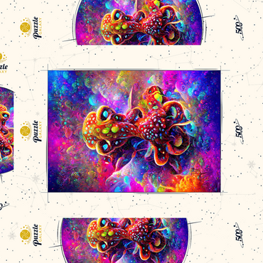 Darstellung des Puzzle Motivs Colorful Bioluminescent Underwater World 500 Puzzle Schachtel 3D Modell