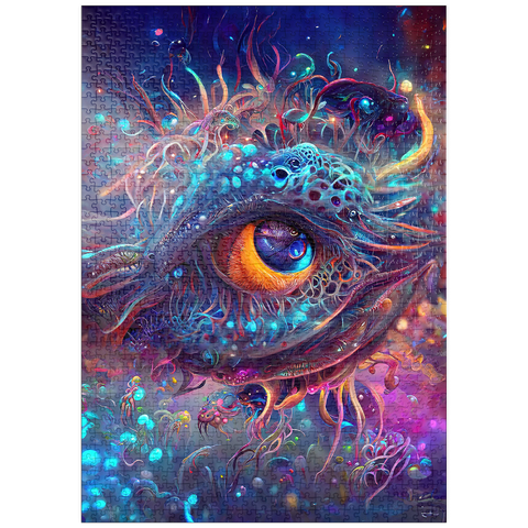 Darstellung des Puzzle Motivs Kosmisches Auge des Abgrunds Kreatur puzzleplate Cosmic Abyssal Eye Creature 1000 Puzzle