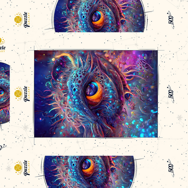 Darstellung des Puzzle Motivs Cosmic Abyssal Eye Creature 500 Puzzle Schachtel 3D Modell