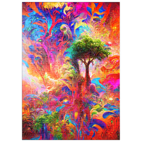 Darstellung des Puzzle Motivs Leuchtende Fantasy-Dschungel-Landschaft - Puzzleteile: 200