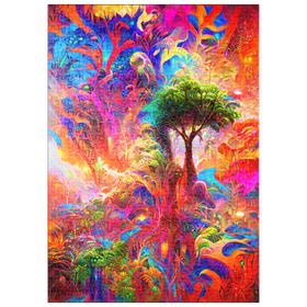 Darstellung des Puzzle Motivs Leuchtende Fantasy-Dschungel-Landschaft - Puzzleteile: 500