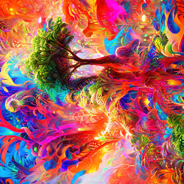 Luminous Fantasy Jungle Landscape 500 Puzzle 3D Modell