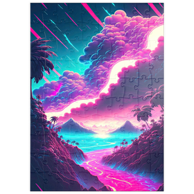 Darstellung des Puzzle Motivs Traumhaftes tropisches Tal bei Sonnenaufgang - Puzzleteile: 100