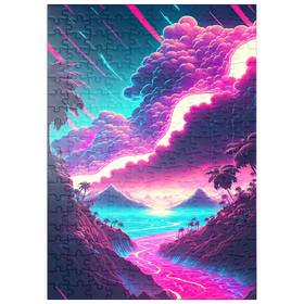 Darstellung des Puzzle-Motivs Traumhaftes tropisches Tal bei Sonnenaufgang – Puzzleteile: 200