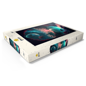 Alternative Darstellung des Puzzle-Motivs Tropische Bucht im Mondlicht mit spiegelndem Wasser – Puzzleteile: 200