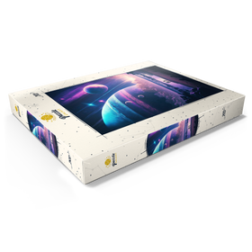 Darstellung des Puzzle Motivs Futuristische kosmische Strandszene - Puzzleteile: 200