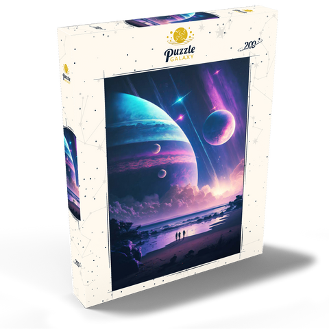 Darstellung des Puzzle Motivs Futuristische kosmische Strandszene Futuristic Cosmic Beach Scene 200 Puzzle Schachtel Ansicht2