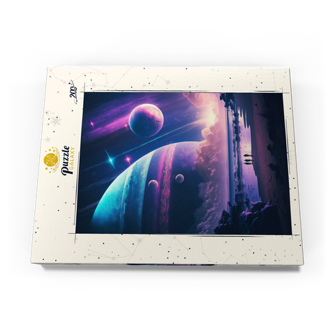 Darstellung des Puzzle Motivs Futuristische kosmische Strandszene Futuristic Cosmic Beach Scene 200 Puzzle Schachtel Ansicht3