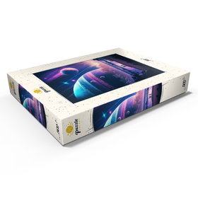 Darstellung des Puzzle Motivs Futuristische kosmische Strandszene - Puzzleteile: 500