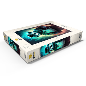 Alternative Darstellung des Puzzle-Motivs Steampunk Panda - Fantasy Digital Art mit Glüheffekten – Puzzleteile: 1000