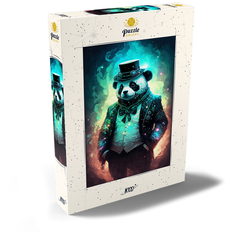 Darstellung des Puzzle Motivs Steampunk Panda - Fantasy Digital Art mit Glüheffekten Steampunk Panda – Fantasy Digital Art with Glow Effects 1000 Puzzle Schachtel Ansicht2