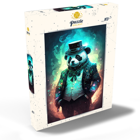 Darstellung des Puzzle Motivs Steampunk Panda - Fantasy Digital Art mit Glüheffekten Steampunk Panda – Fantasy Digital Art with Glow Effects 100 Puzzle Schachtel Ansicht2