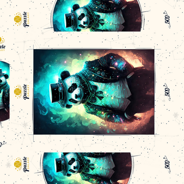 Darstellung des Puzzle Motivs Steampunk Panda – Fantasy Digital Art with Glow Effects 500 Puzzle Schachtel 3D Modell