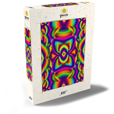 Darstellung des Puzzle Motivs Farbenfrohes psychedelisches Muster Vibrant Psychedelic Pattern 1000 Puzzle Schachtel Ansicht2
