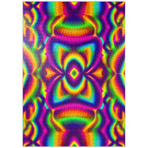 Darstellung des Puzzle Motivs Farbenfrohes psychedelisches Muster puzzleplate Vibrant Psychedelic Pattern 1000 Puzzle