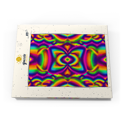 Darstellung des Puzzle Motivs Farbenfrohes psychedelisches Muster Vibrant Psychedelic Pattern 100 Puzzle Schachtel Ansicht3