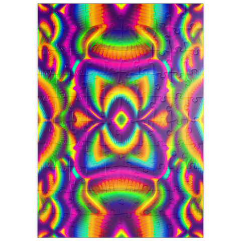Darstellung des Puzzle Motivs Farbenfrohes psychedelisches Muster puzzleplate Vibrant Psychedelic Pattern 100 Puzzle