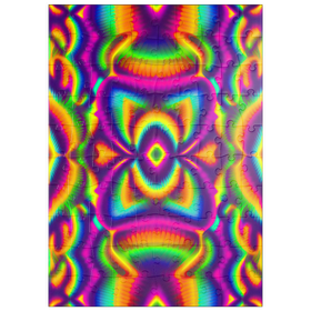 Darstellung des Puzzle Motivs Farbenfrohes psychedelisches Muster - Puzzleteile: 100