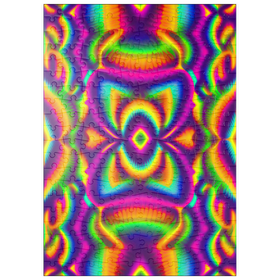 Darstellung des Puzzle Motivs Farbenfrohes psychedelisches Muster - Puzzleteile: 200