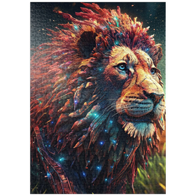 Darstellung des Puzzle Motivs Majestätischer kybernetischer Löwe - Puzzleteile: 1000