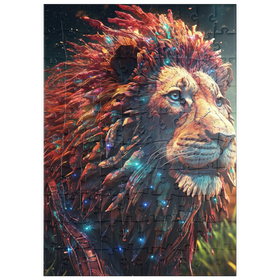 Darstellung des Puzzle Motivs Majestätischer kybernetischer Löwe - Puzzleteile: 100