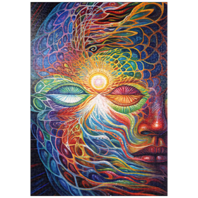 Darstellung des Puzzle-Motivs Psychedelisches Visionärsgesicht – Puzzleteile: 1000