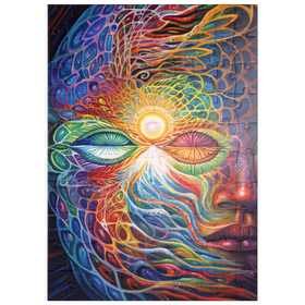 Darstellung des Puzzle Motivs Psychedelisches Visionärsgesicht - Puzzleteile: 100