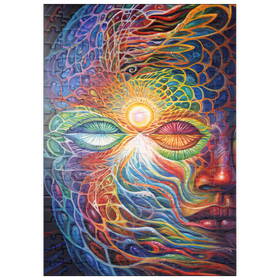 Darstellung des Puzzle-Motivs Psychedelisches Visionärsgesicht – Puzzleteile: 200