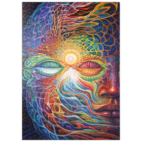 Darstellung des Puzzle Motivs Psychedelisches Visionärsgesicht - Puzzleteile: 500