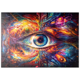 Darstellung des Puzzle Motivs Psychedelisches Auge - Puzzleteile: 100