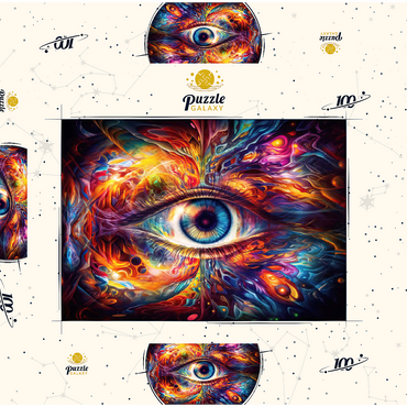 Psychedelic Eye 100 Puzzle Schachtel 3D Modell