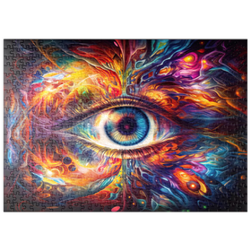 Darstellung des Puzzle Motivs Psychedelisches Auge - Puzzleteile: 500