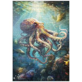 Darstellung des Puzzle Motivs Majestätischer Oktopus - Puzzleteile: 1000
