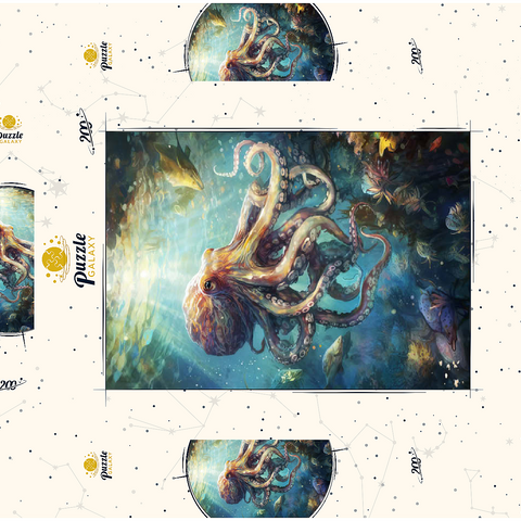 Majestic Octopus 200 Puzzle Schachtel 3D Modell