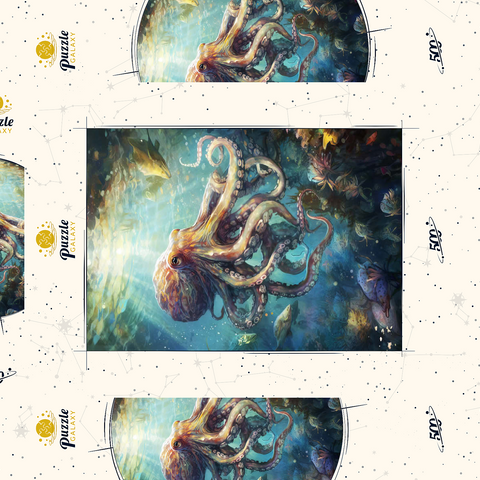 Majestic Octopus 500 Puzzle Schachtel 3D Modell