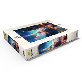 Darstellung des Puzzle Motivs Eiffelturm bei Nacht - verträumtes Pariser Stadtbild - Puzzleteile: 1000