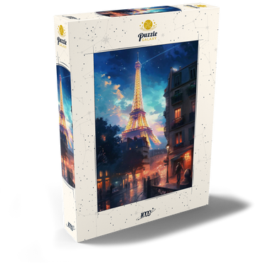 Darstellung des Puzzle Motivs Eiffel Tower at Night – Dreamy Paris Cityscape 1000 Puzzle Schachtel Ansicht2