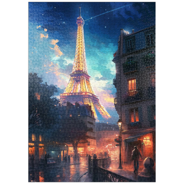 Darstellung des Puzzle Motivs puzzleplate Eiffel Tower at Night – Dreamy Paris Cityscape 1000 Puzzle