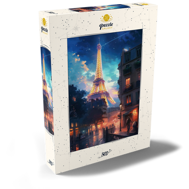 Darstellung des Puzzle Motivs Eiffel Tower at Night – Dreamy Paris Cityscape 500 Puzzle Schachtel Ansicht2