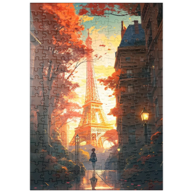 Darstellung des Puzzle Motivs Eiffelturm im Herbst - Puzzleteile: 200