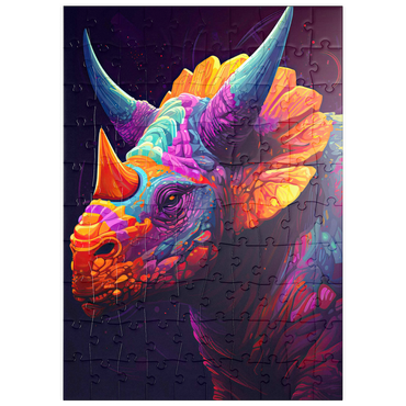 puzzleplate Vibrant Triceratops 100 Puzzle