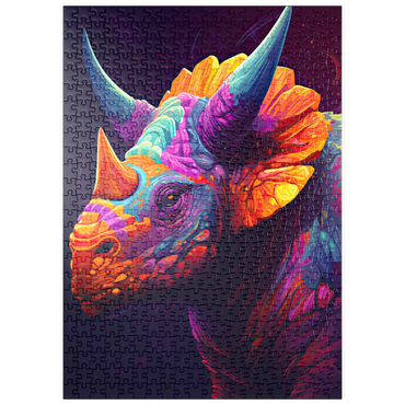 puzzleplate Vibrant Triceratops 500 Puzzle