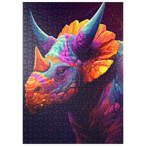 puzzleplate Vibrant Triceratops 500 Puzzle